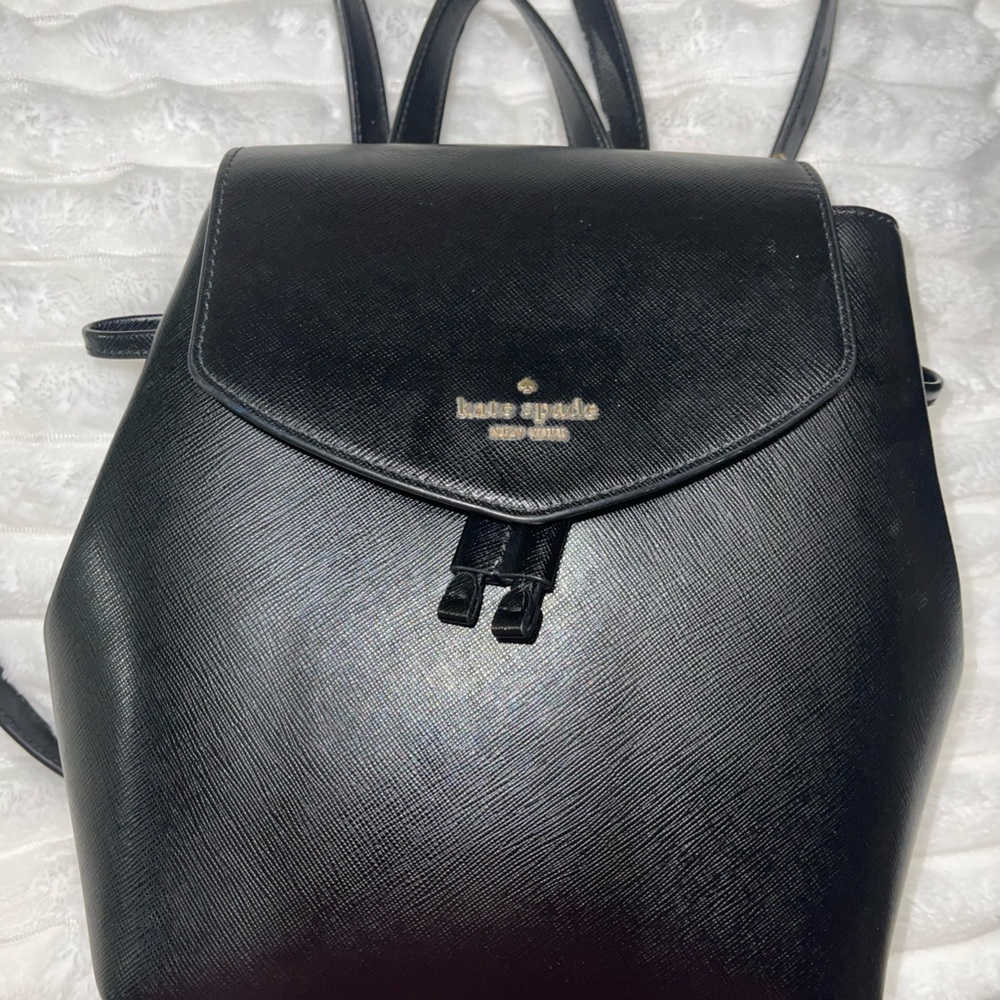 Kate Spade Black Textured Backpack